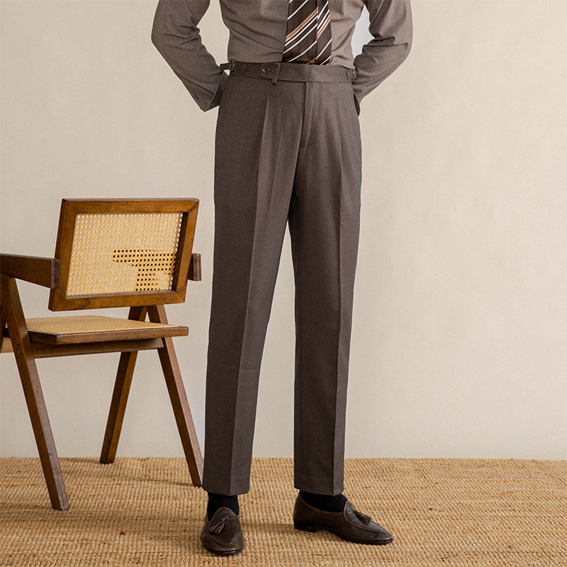 Firenzi Moretti Herringbone Tailored Trousers