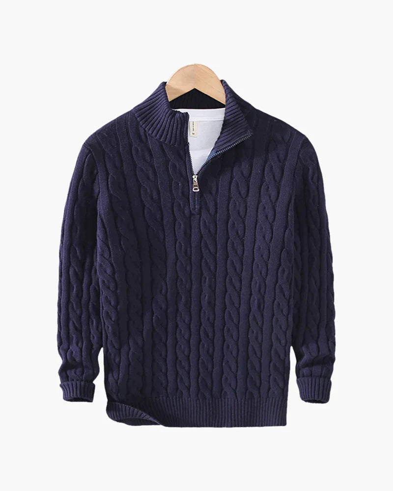 Firenzi Montclair Cable Quarter-Zip Sweater