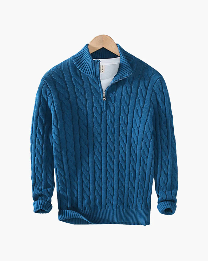Firenzi Montclair Cable Quarter-Zip Sweater