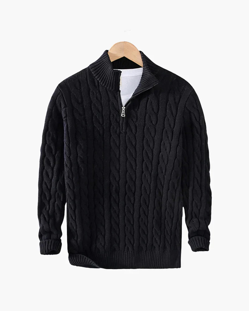 Firenzi Montclair Cable Quarter-Zip Sweater