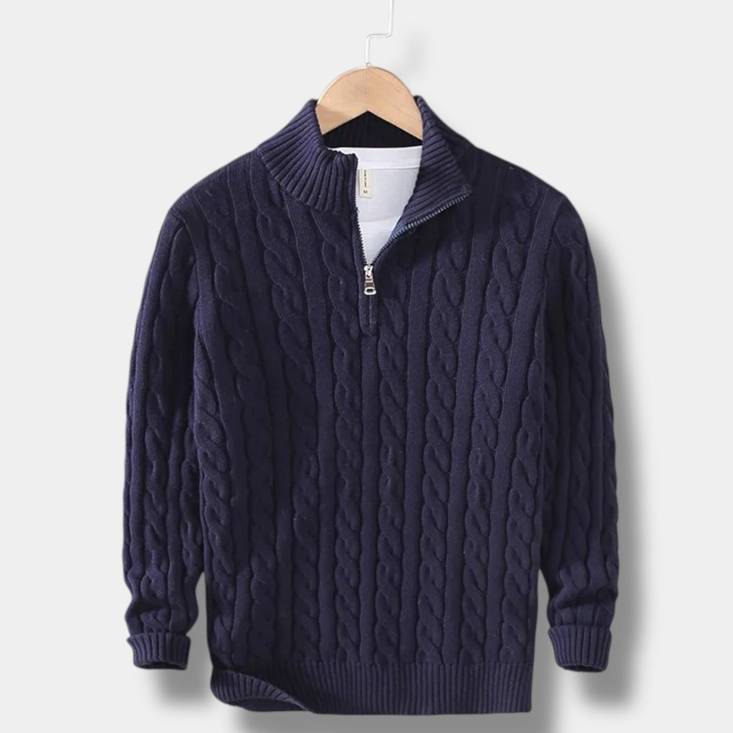 Firenzi Windsor Jacquard Mock Neck Sweater