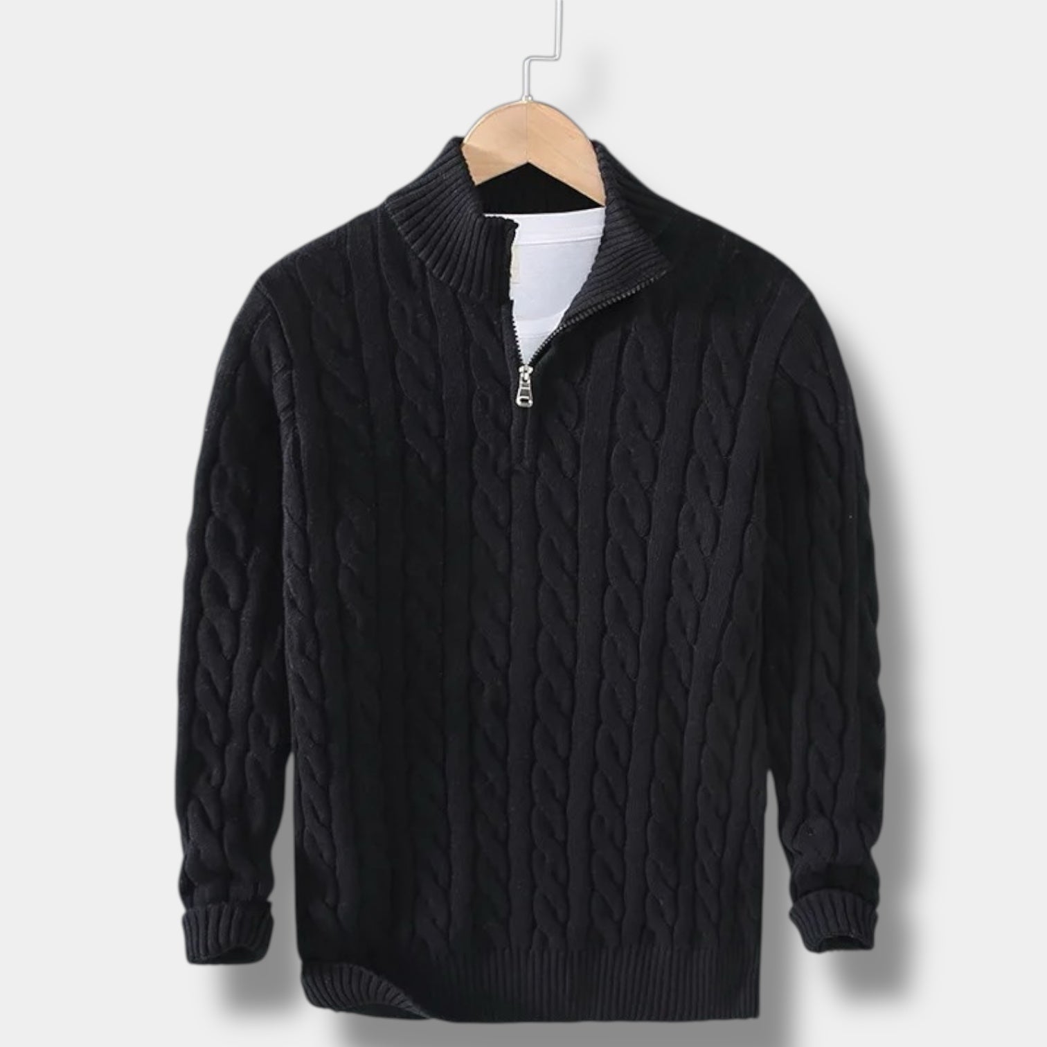 Firenzi Windsor Jacquard Mock Neck Sweater