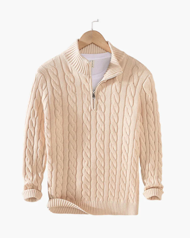 Firenzi Montclair Cable Quarter-Zip Sweater