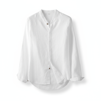 Firenzi Sorrento Band Collar Linen Shirt