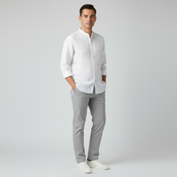 Firenzi Sorrento Band Collar Linen Shirt