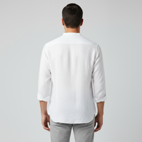 Firenzi Sorrento Band Collar Linen Shirt