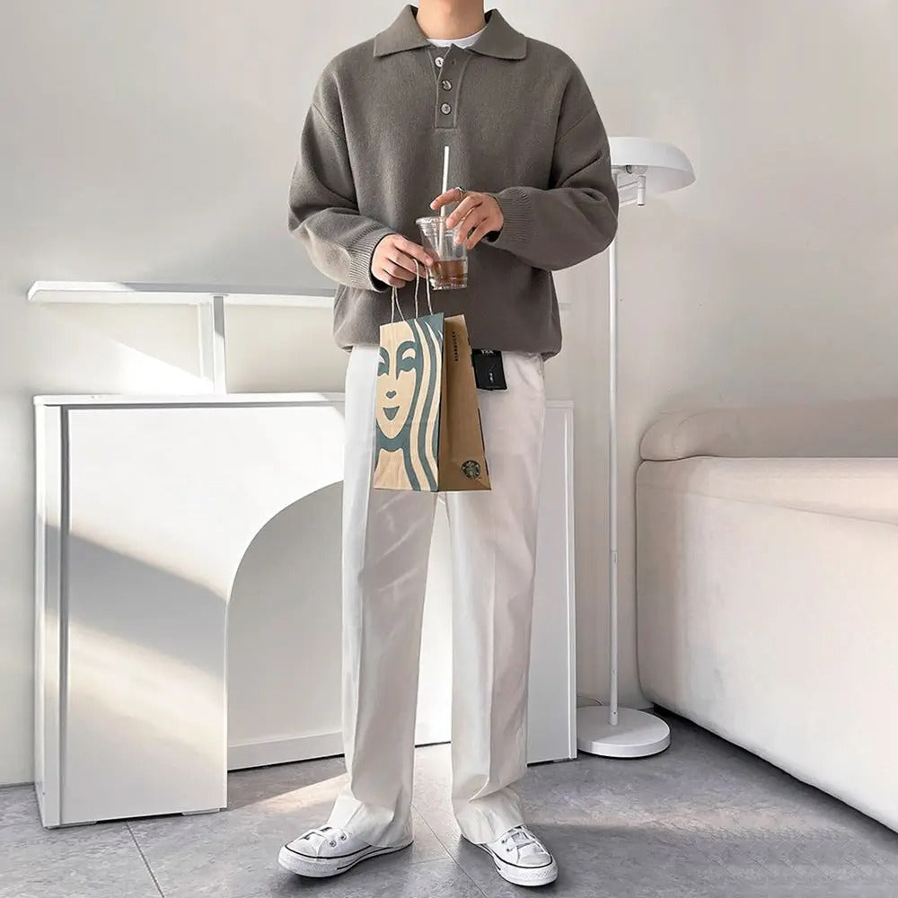 Firenzi Bellver Pleated Polo Sweater